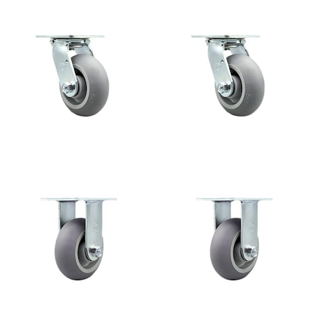 Service Caster Replacement Caster Set for Magliner Caster Set 86137, 4PK MAG-SCC-30CS520-TPRRD-2-R-2